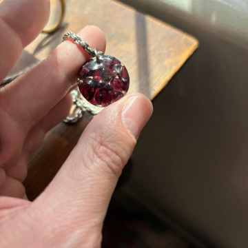 Natural red garnets orgonite Pendant 